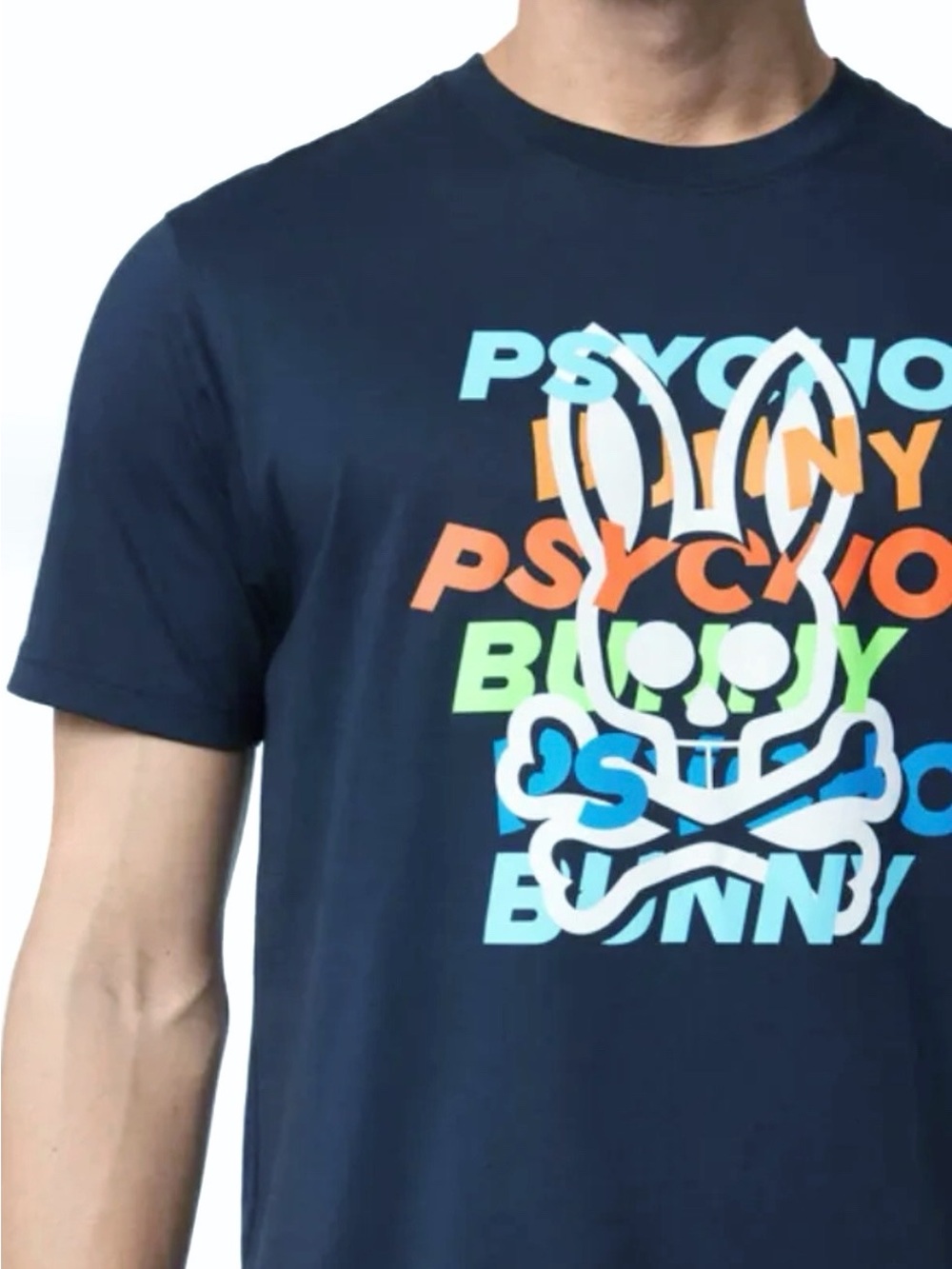 Psycho Bunny T-Shirt Mercer Graphic Bunny Crossbones Logo Top Unisex Tee